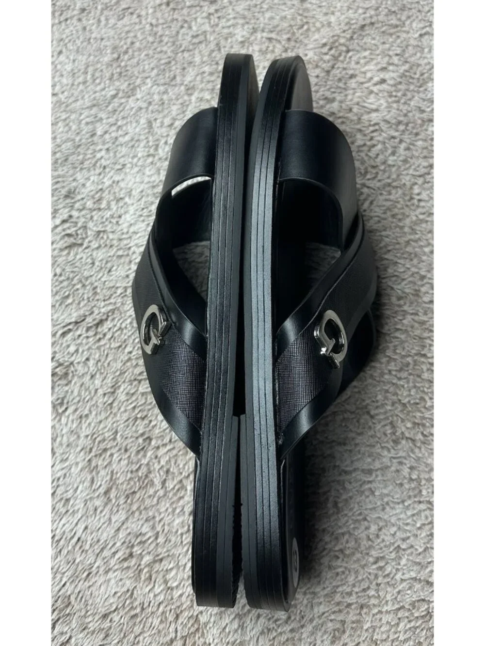 Guess Mens Size 13 Sandals Slides Slip On Shoes Black New